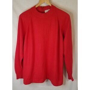 Designers Originals Luxelon Womens‎ Mock Neck Back Zip Sweater Size 44 Red Vtg